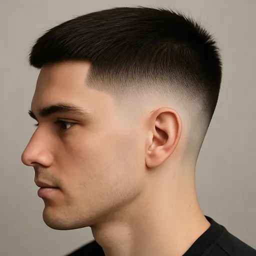 High Taper Fade Straight Hair