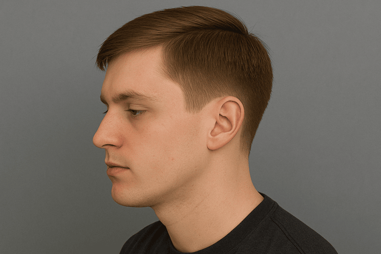 Low Taper Fade on Straight Hair