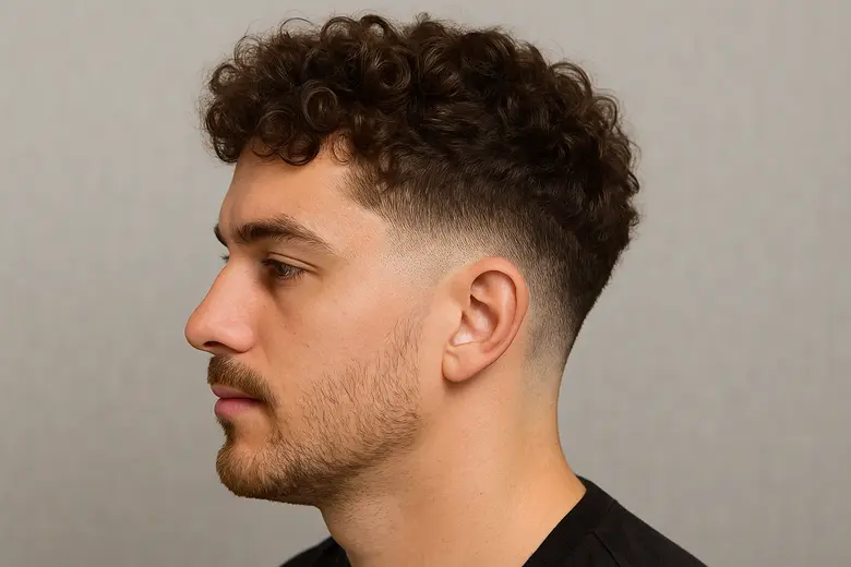 Mid Taper Fade Curly Hair