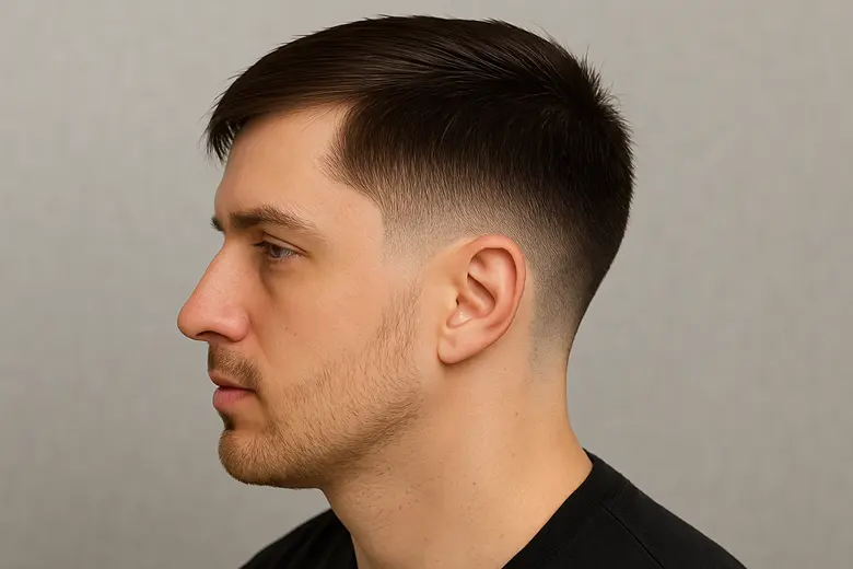 Mid Taper Fade Straight Hair