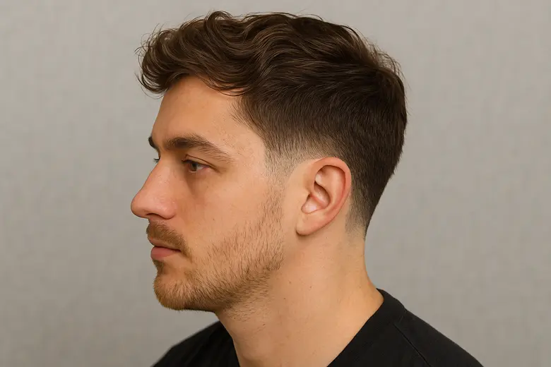 Mid Taper Fade Wavy Hair