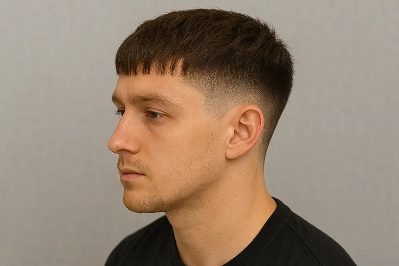 Mid Taper Fade with Fringe